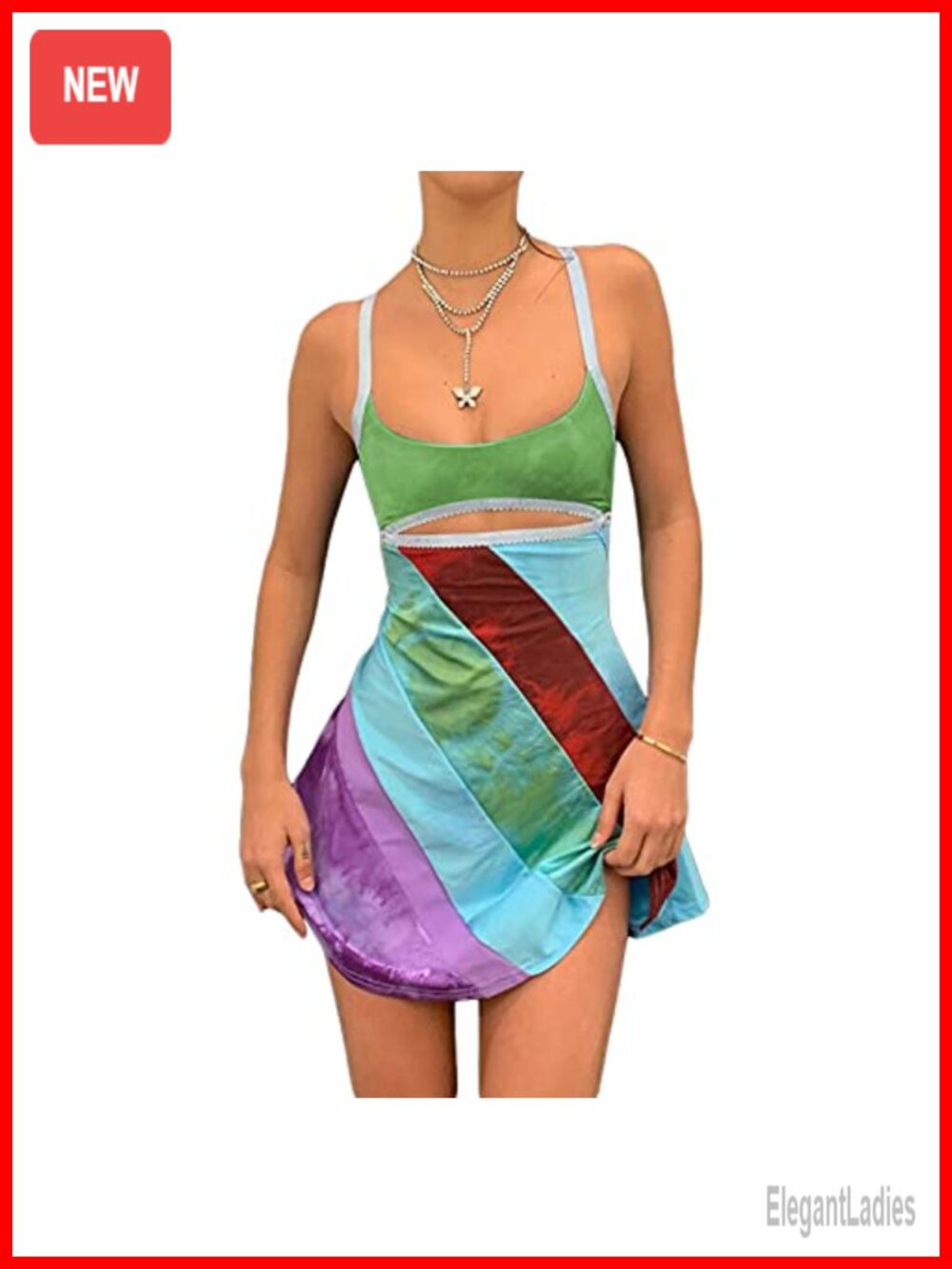 Y2K Bodycon Mini Dress V-Neck Spaghetti Strap Summer